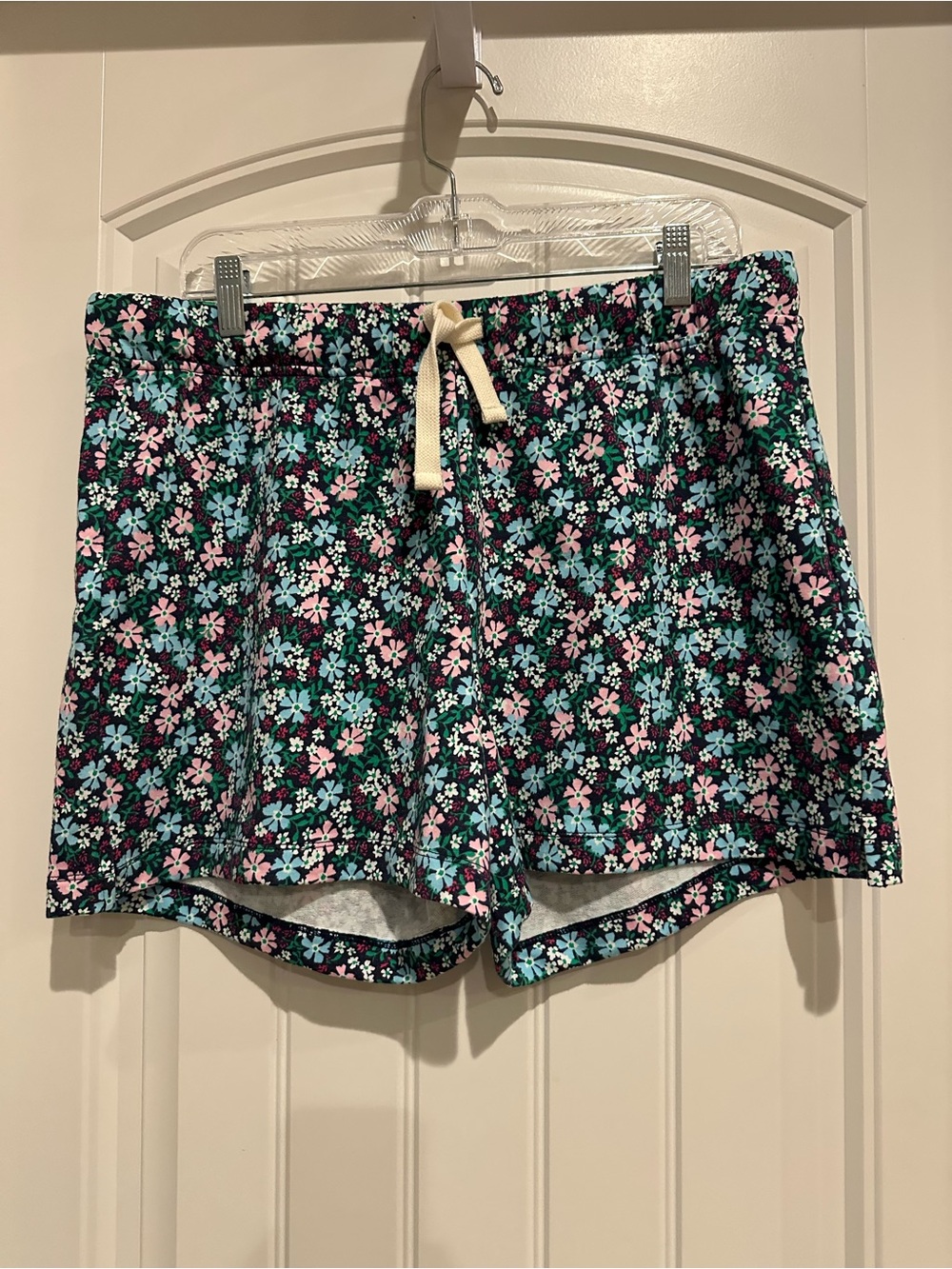 J. Crew Women's Floral Drawstring Lounge Shorts - Pink & Teal